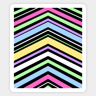 Pastel and Black Chevron Stripes Sticker